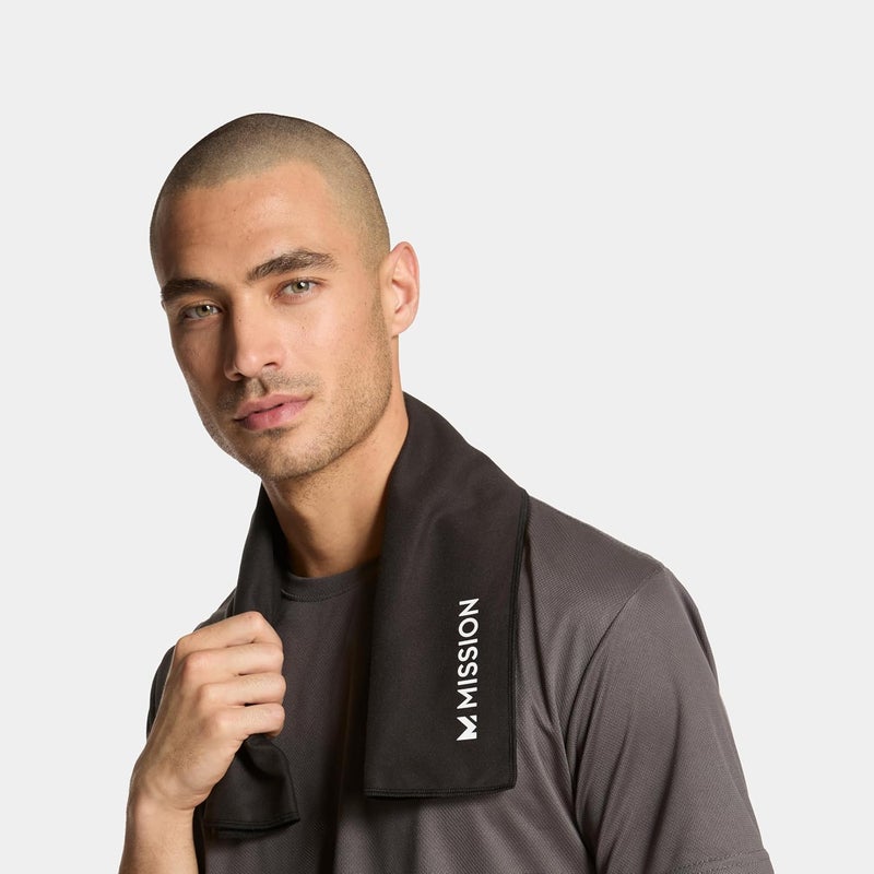 Mission On-The-Go Cooling Towel - Soft, Lightweight Fabric - Cools Up to 2 Hours - UPF 50 Sun Protection - Machine Washable (Black) - Image 3